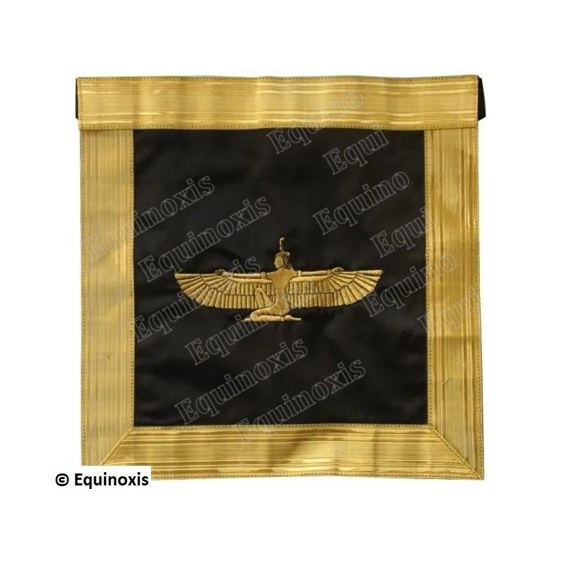 Tablier maçonnique satin – Grand Ordre Egyptien du GODF – Illustre Chevalier de la Toison d'Or (ICTO) – Brodé machine