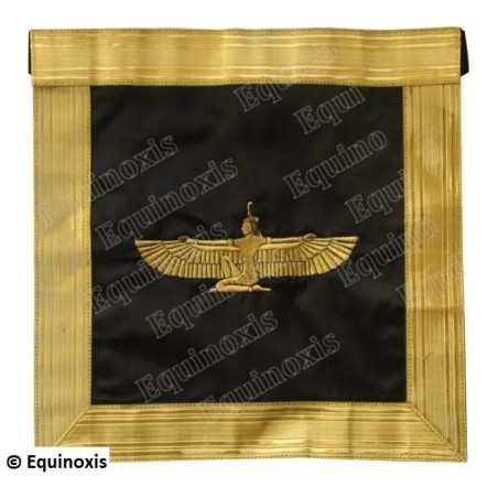 Tablier maçonnique satin – Grand Ordre Egyptien du GODF – Illustre Chevalier de la Toison d'Or (ICTO) – Brodé machine