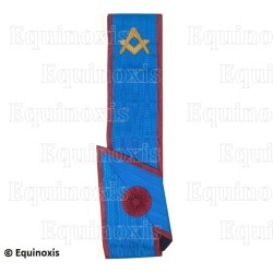Cordon maçonnique moiré – REAA – Maître – Equerre et compas – Brodé main