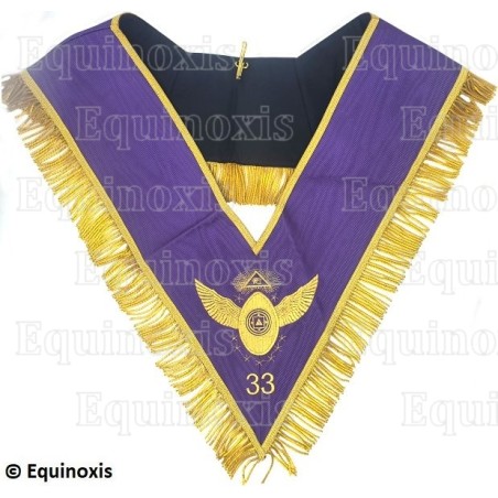 Sautoir maçonnique moiré – Grand Ordre Egyptien (GOE) du GODF – Grand Officier – Brodé machine