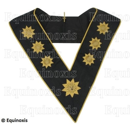 Sautoir maçonnique moiré – Grand Ordre Egyptien (GOE) du GODF – Illustre Chevalier de la Toison d'Or (ICTO) – Brodé main