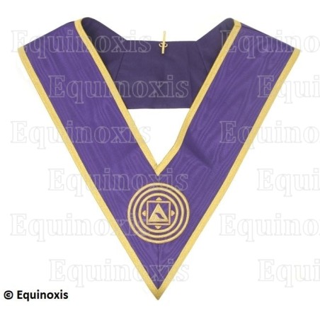Sautoir maçonnique moiré – Grand Ordre Egyptien (GOE) du GODF – 30ème / 31ème / 32ème / 33ème degrés – Brodé main