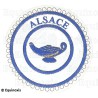 Badge / Macaron GLNF – Petite tenue provinciale – Grand Précepteur – Alsace – Brodé machine