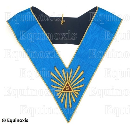 Sautoir maçonnique moiré – Rite Français Groussier – Vénérable Maître – Grande Gloire – Brodé main