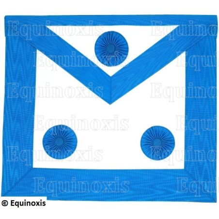 Tablier maçonnique en simili-cuir – Rite Français Groussier – Maître – 3 cocardes