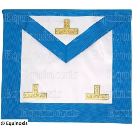 Tablier maçonnique en simili-cuir – Rite Français Groussier – Vénérable Maître – Taus métalliques