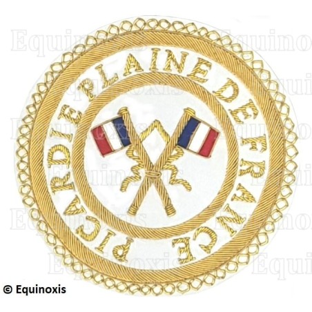 Badge / Macaron GLNF – Grande tenue provinciale – Passé Grand Porte-Etendard – Picardie – Plaine de France – Brodé main