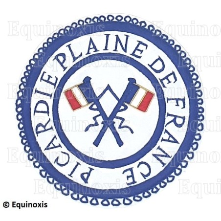 Badge / Macaron GLNF – Petite tenue provinciale – Passé Grand Porte-Etendard – Picardie – Plaine de France – Brodé main