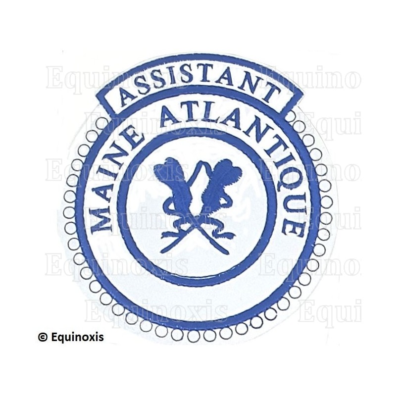 Badge / Macaron GLNF – Petite tenue provinciale – Assistant Grand Secrétaire – Maine Atlantique – Brodé machine