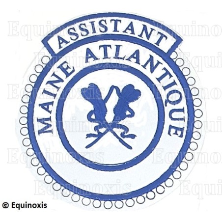 Badge / Macaron GLNF – Petite tenue provinciale – Assistant Grand Secrétaire – Maine Atlantique – Brodé machine