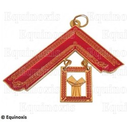 Bijou maçonnique d'Officier – REAA – Passé Maître Installé – Emaillé rouge