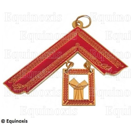 Bijou maçonnique d'Officier – REAA – Passé Maître Installé – Emaillé rouge