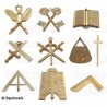Bijoux maçonniques d'officiers – Set de 10 bijoux REAA