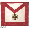 Tablier maçonnique en cuir – REAA – 18ème degré – Chevalier Rose-Croix – Croix pattée et croix latine – Brodé machine