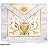 Tablier maçonnique en cuir – REAA – 33ème degré – Drapeau italien – Brodé main