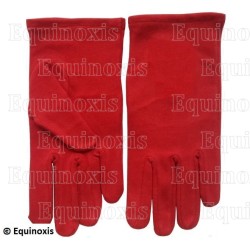 Gants maçonniques rouges coton – Taille L