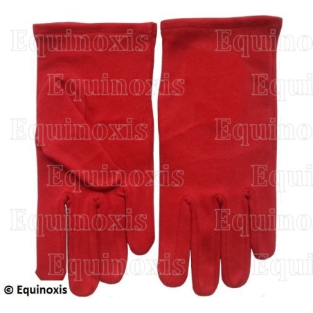 Gants maçonniques rouges coton – Taille XXL