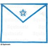 Tablier maçonnique en simili-cuir – Rite Francais Groussier – Compagnon – Etoile flamboyante + G – Brodé main