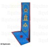 Cordon maçonnique moiré – REAA – Maître – Houppe dentelée + Etoile flamboyante + Temple – Equerre et compas – Brodé main