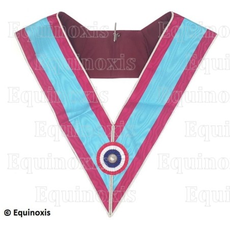 Sautoir maçonnique moiré – La Marque – Vénérable Maître – Cocarde tricolore