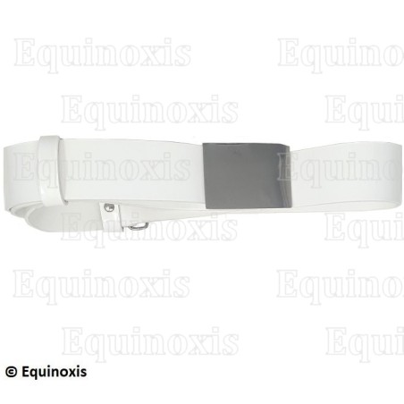 Ceinture maçonnique blanche – RER – CBCS – Boucle argentée