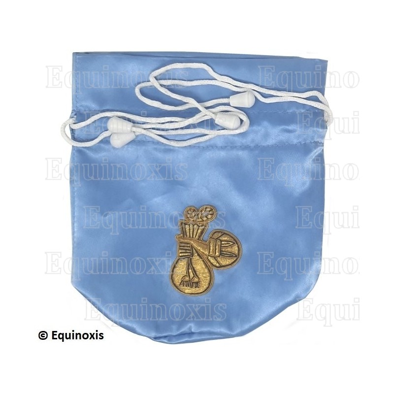Tronc de la Veuve – Satin bleu RER / RFT – Brodé main