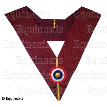 Sautoir maçonnique moiré – Arche Royale Domatique – Officier – Cocarde française
