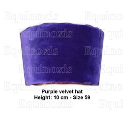 Toque maçonnique en velours – Arche Royale d'Ecosse (ARE) – 2ème Principal – Taille 59