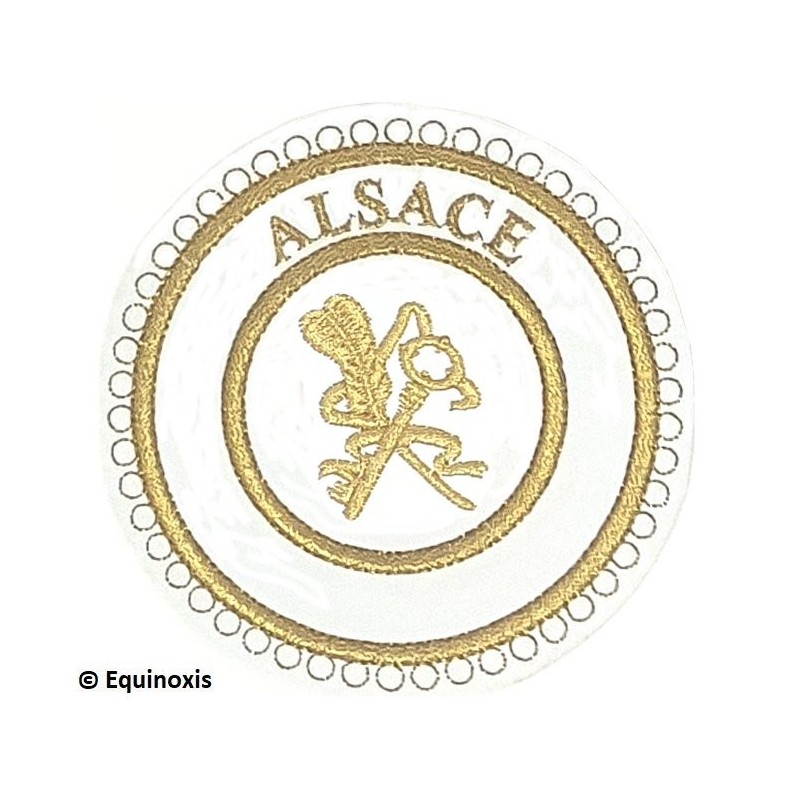 Badge / Macaron GLNF – Grande tenue provinciale – Grand Archiviste – Alsace – Brodé machine