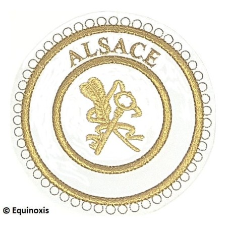 Badge / Macaron GLNF – Grande tenue provinciale – Grand Archiviste – Alsace – Brodé machine