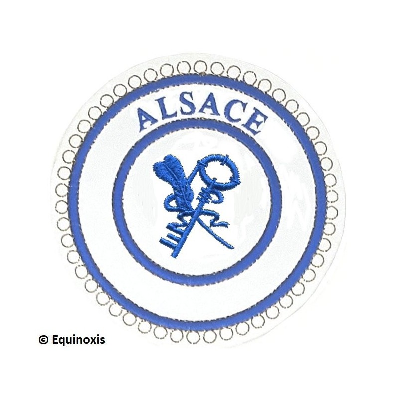 Badge / Macaron GLNF – Petite tenue provinciale – Grand Archiviste – Alsace – Brodé machine