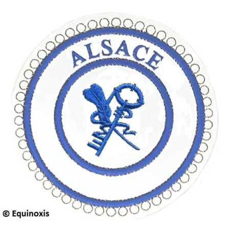 Badge / Macaron GLNF – Petite tenue provinciale – Grand Archiviste – Alsace – Brodé machine