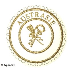 Badge / Macaron GLNF – Grande tenue provinciale – Grand Archiviste Provincial – Austrasie – Brodé machine