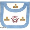 Tablier maçonnique en simili-cuir – Rite Français Moderne Rétabli – Vénérable Maître – Bords arrondis – Triple triangle
