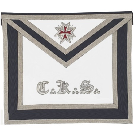Tablier maçonnique en simili-cuir – REAA – 30ème degré – Chevalier Kadosch – CKS