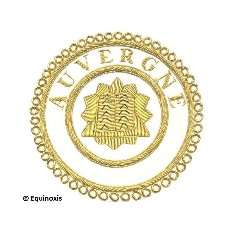 Badge / Macaron GLNF – Grande tenue provinciale – Grand Hospitalier – Auvergne – Brodé main