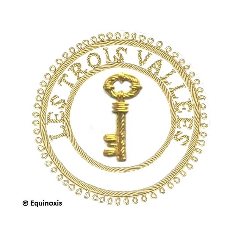 Badge / Macaron GLNF – Grande tenue provinciale – Grand Trésorier – Les Trois Vallées – Brodé main