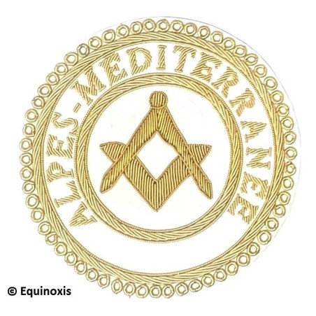 Badge / Macaron GLNF – Grande tenue provinciale – Assistant Grand Maître – Alpes-Méditerranée – Brodé main
