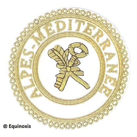 Badge / Macaron GLNF – Grande tenue provinciale – Grand Archiviste –  Alpes-Méditerranée – Brodé main