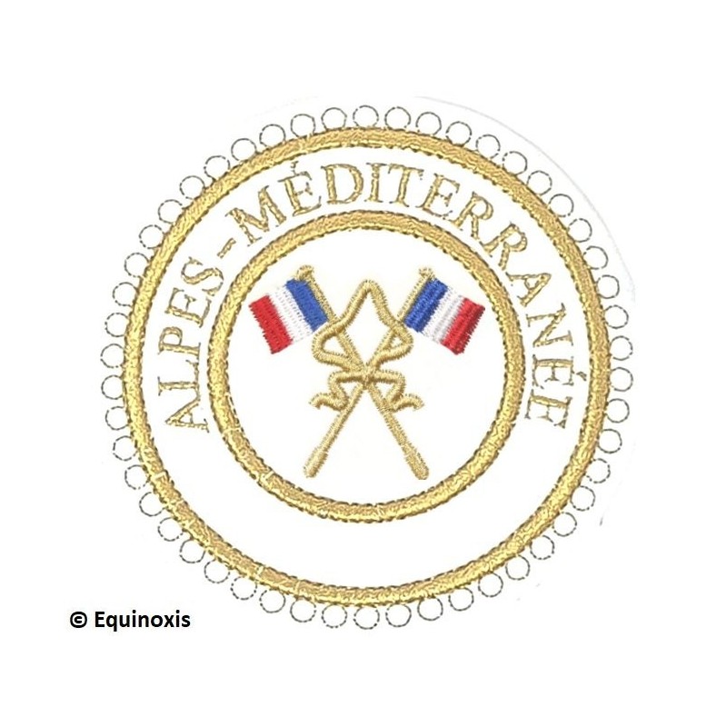 Badge / Macaron GLNF – Grande tenue provinciale – Passé Grand Porte-Etendard – Alpes-Méditerranée – Brodé machine
