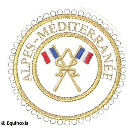 Badge / Macaron GLNF – Grande tenue provinciale – Passé Grand Porte-Etendard – Alpes-Méditerranée – Brodé machine