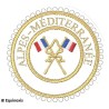 Badge / Macaron GLNF – Grande tenue provinciale – Passé Grand Porte-Etendard – Alpes-Méditerranée – Brodé machine