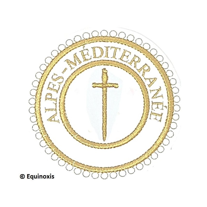 Badge / Macaron GLNF – Grande tenue provinciale – Passé Grand Tuileur – Alpes-Méditerranée – Brodé machine