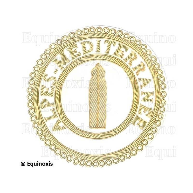 Badge / Macaron GLNF – Grande tenue provinciale – Premier Grand Surveillant – Alpes-Méditerranée – Brodé main