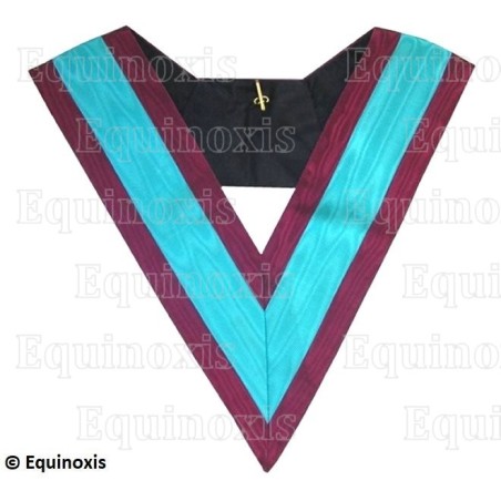 Sautoir maçonnique moiré – Rite Opératif de Salomon – 4ème Ordre – La Marque