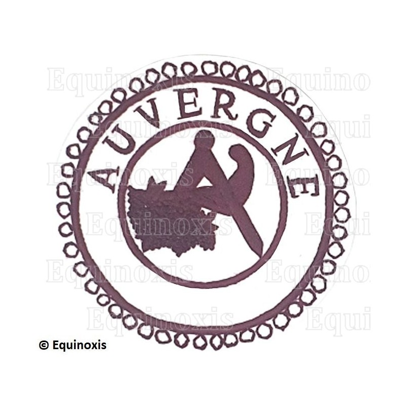 Badge / Macaron GLNF – Petite tenue provinciale – Grand Intendant – Auvergne – Brodé main – Lie-de-vin