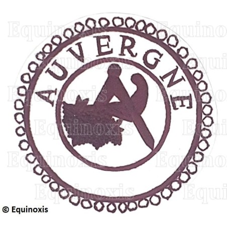 Badge / Macaron GLNF – Petite tenue provinciale – Grand Intendant – Auvergne – Brodé main – Lie-de-vin