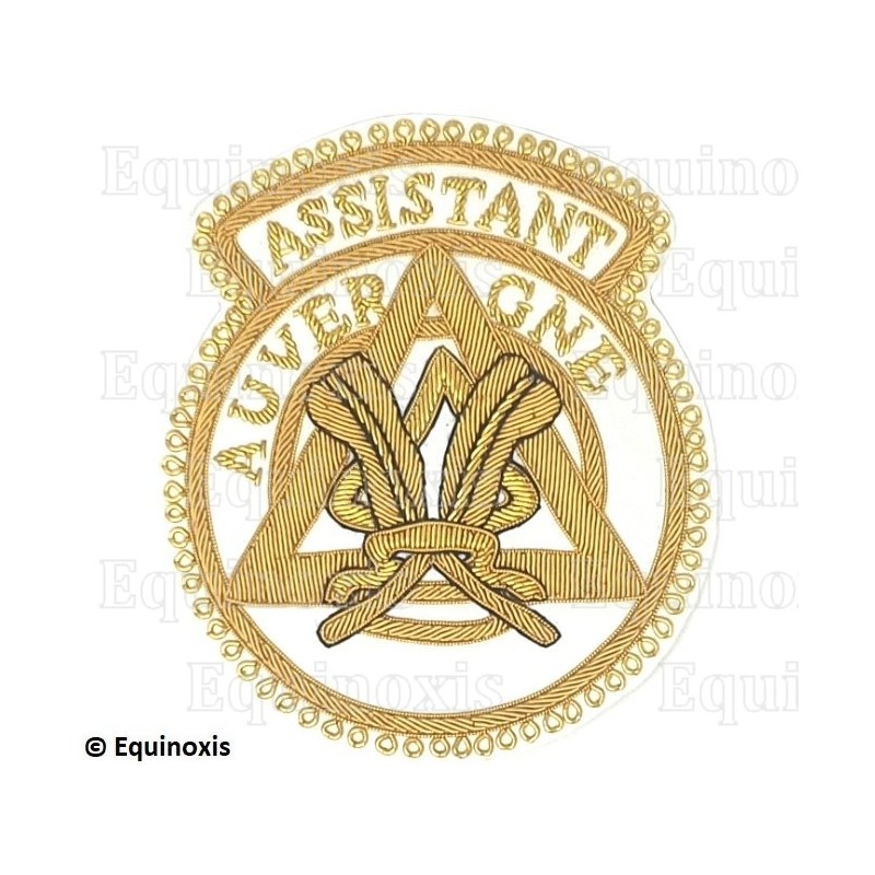 Badge / Macaron – Arche Royale Domatique – Officier Provincial – Assistant Grand Scribe Esdras – Auvergne – Brodé main