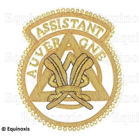 Badge / Macaron – Arche Royale Domatique – Officier Provincial – Assistant Grand Scribe Esdras – Auvergne – Brodé main