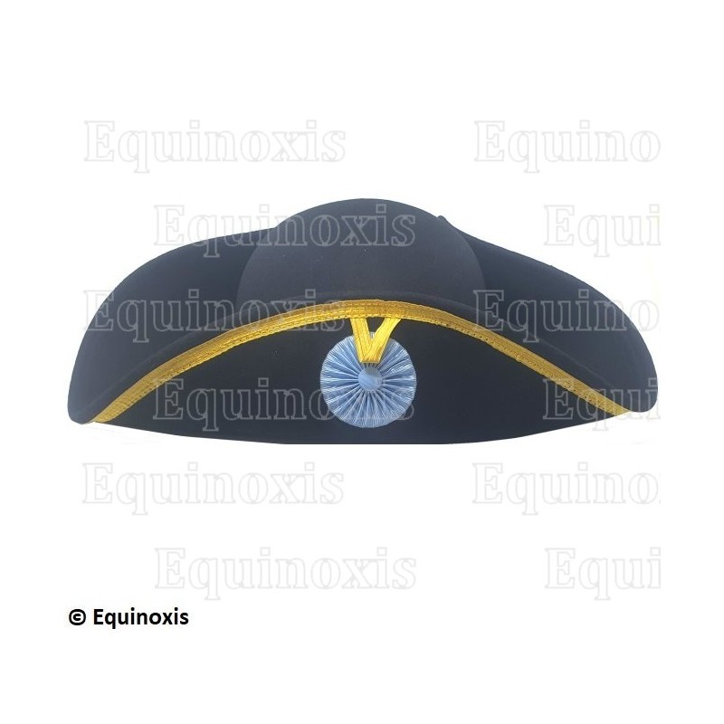 Tricorne maçonnique souple en laine – RER – Cocarde bleue